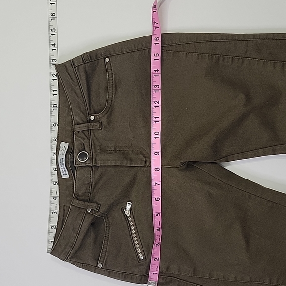 Zara Brown Moto Skinny Jeans SZ 2 - Picture 5 of 14
